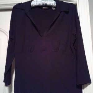 New York& Co black 3/4 sleeve collared shirt